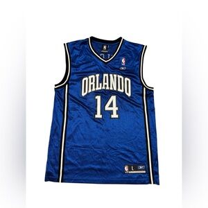 Reebok Orlando Magic Jameer Nelson #14 NBA Jersey L Blue Mens Basketball Tank